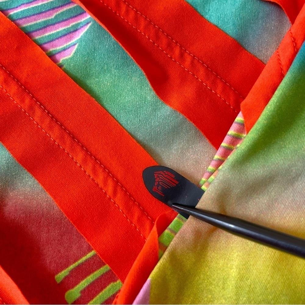 Versace Sport Y2K Retro Diagonal Stripes Colorful Funky Tank Top Size XL - Picture 7 of 11